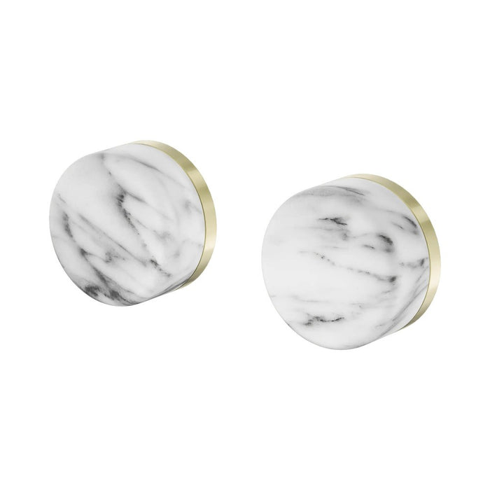 Nero Serenity Lead-Free DZR Brass & Natural Marble Wall Top Assemblies With Arabescato Corchia Handle