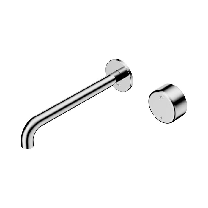 220mm Nero Serenity Progressive Lead-Free DZR Brass Wall Basin Mixer With Metal Handle