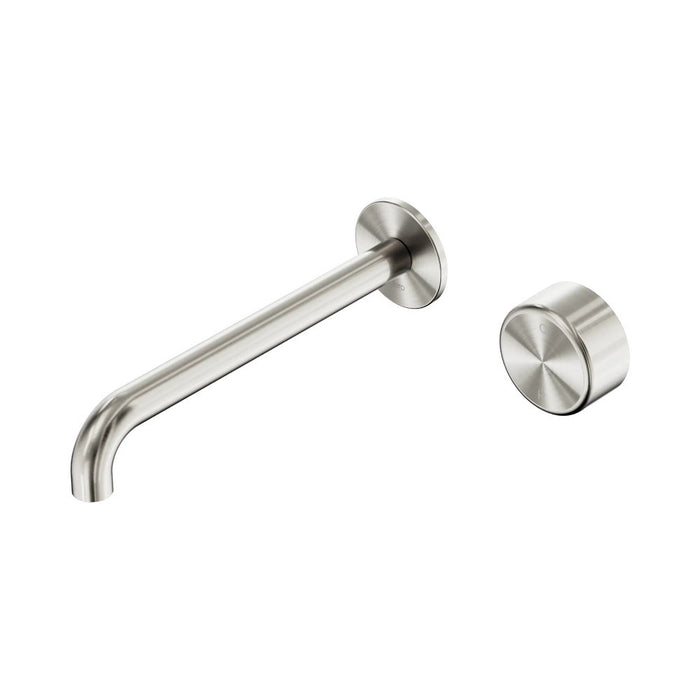 220mm Nero Serenity Progressive Lead-Free DZR Brass Wall Basin Mixer With Metal Handle