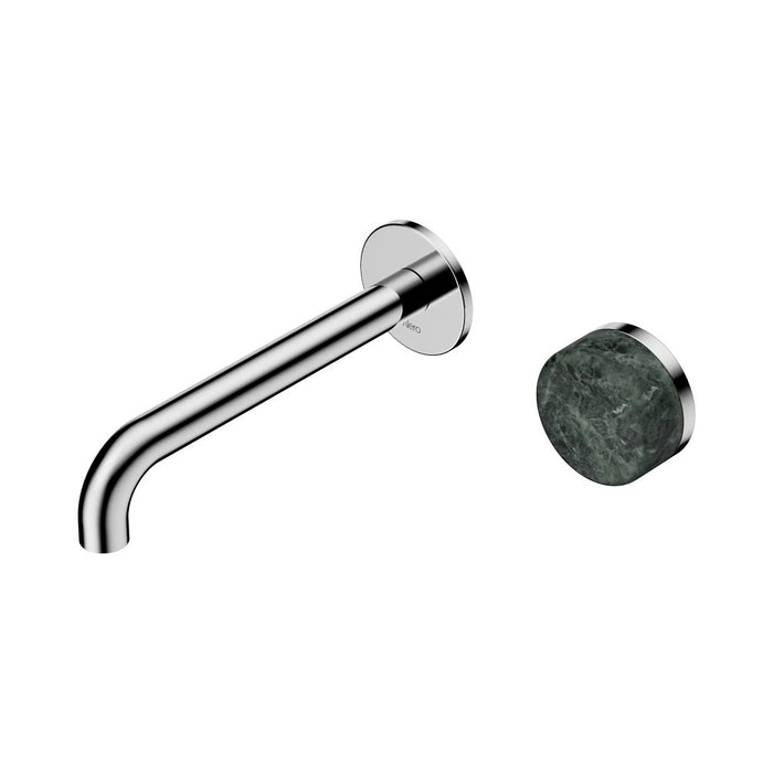 185mm Nero Serenity Progressive Lead-Free DZR Brass Wall Basin Mixer With Verde Alpi Handle