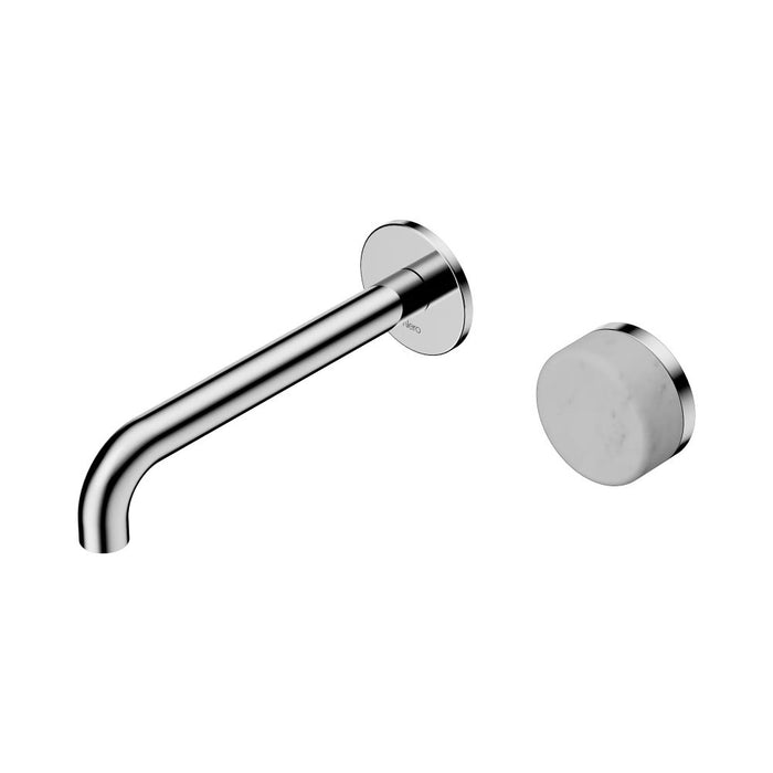 185mm Nero Serenity Progressive Lead-Free DZR Brass Wall Basin Mixer With Carrara Handle