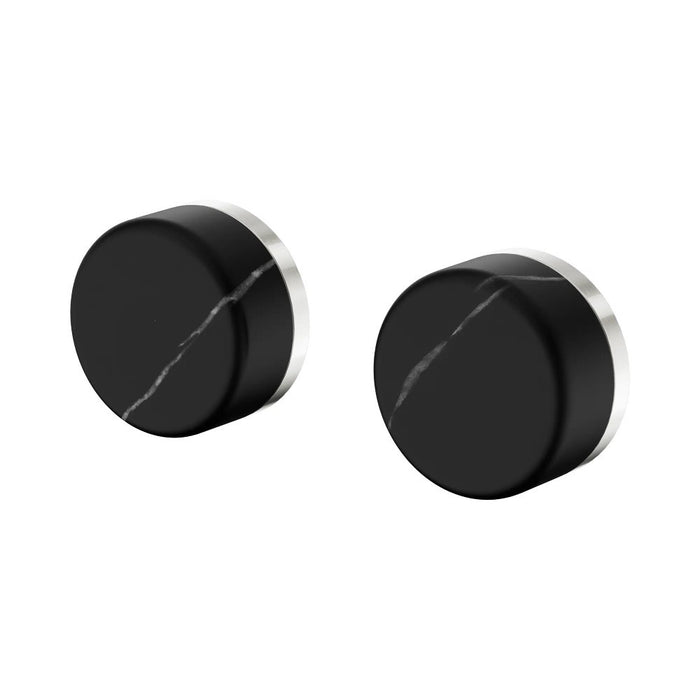 Nero Serenity Lead-Free DZR Brass & Natural Marble Wall Top Assemblies With Marquina Black Handle