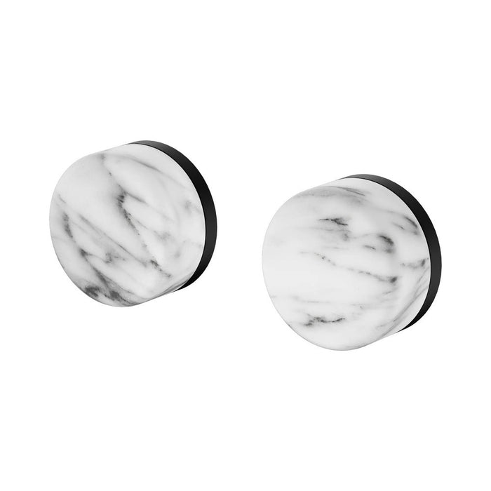Nero Serenity Lead-Free DZR Brass & Natural Marble Wall Top Assemblies With Arabescato Corchia Handle