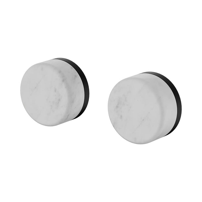 Nero Serenity Lead-Free DZR Brass & Natural Marble Wall Top Assemblies With Carrara Handle