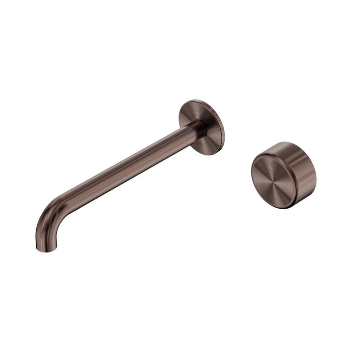 220mm Nero Serenity Progressive Lead-Free DZR Brass Wall Basin Mixer With Metal Handle