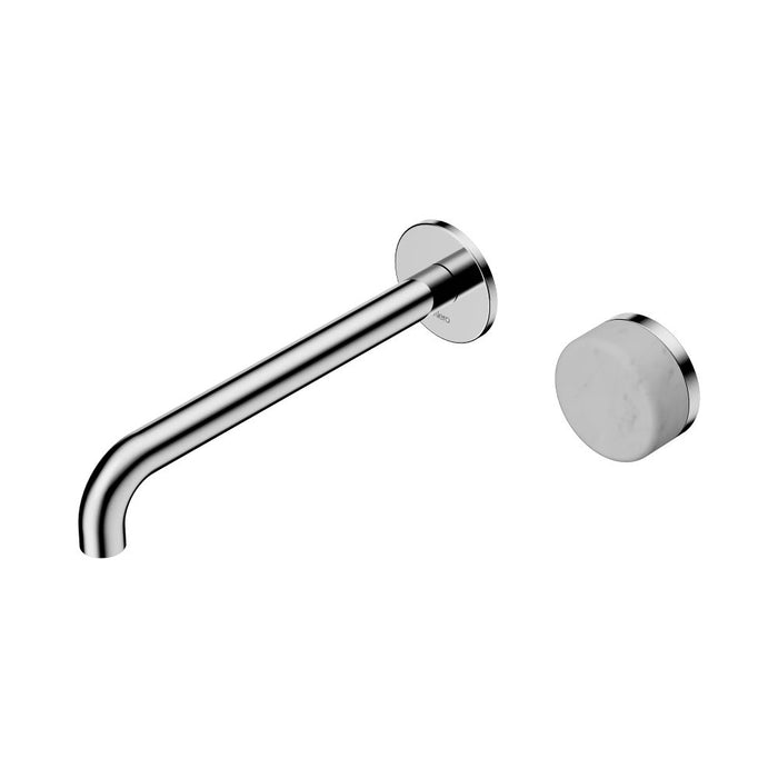 220mm Nero Serenity Progressive Lead-Free DZR Brass Wall Basin Mixer With Carrara Handle