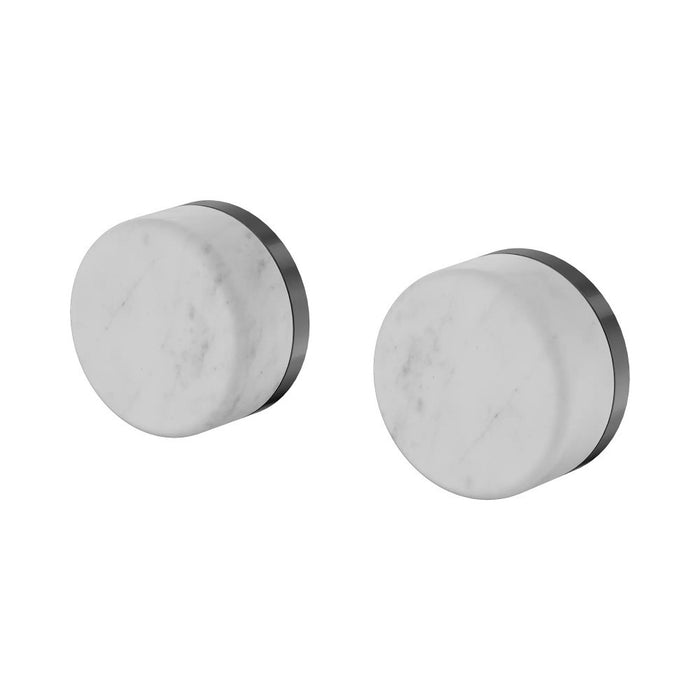 Nero Serenity Lead-Free DZR Brass & Natural Marble Wall Top Assemblies With Carrara Handle