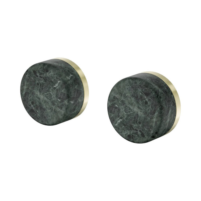 Nero Serenity Lead-Free DZR Brass & Natural Marble Wall Top Assemblies With Verde Alpi Handle