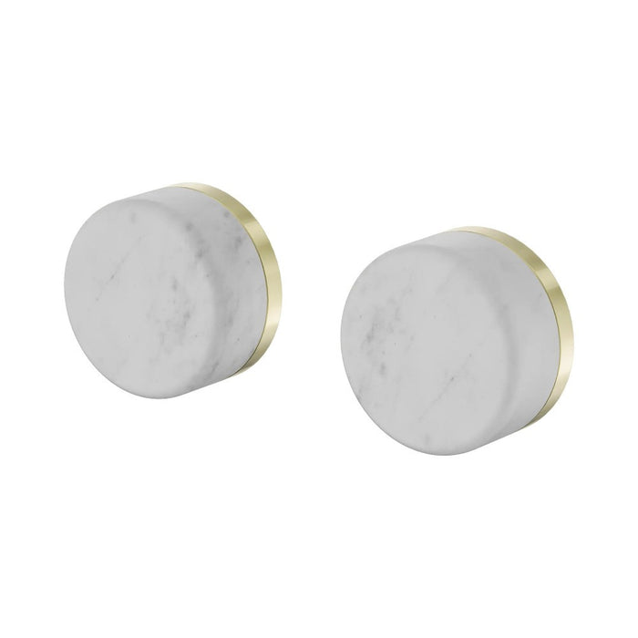 Nero Serenity Lead-Free DZR Brass & Natural Marble Wall Top Assemblies With Carrara Handle