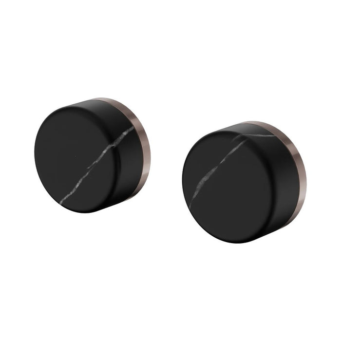Nero Serenity Lead-Free DZR Brass & Natural Marble Wall Top Assemblies With Marquina Black Handle