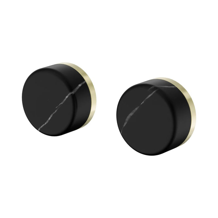 Nero Serenity Lead-Free DZR Brass & Natural Marble Wall Top Assemblies With Marquina Black Handle