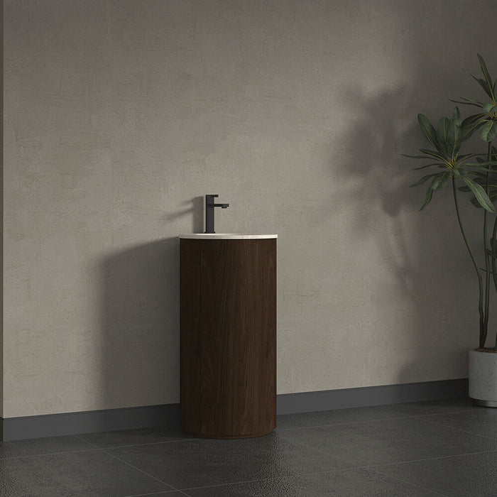 440*440*875mm Infinity FREYA Walnut Plywood Single Door Freestanding Vanity