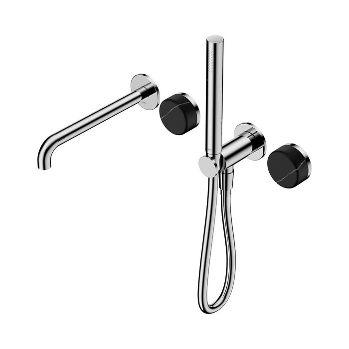 Nero Serenity Progressive Shower System With Spout And Slim Shower - Marquina Black Handle