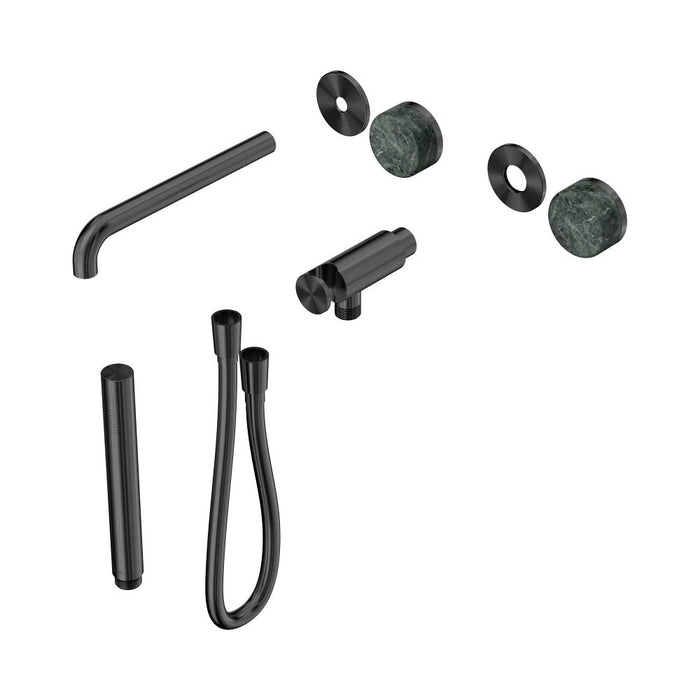 Nero Serenity Progressive Shower System With Spout And Slim Shower - Verde Alpi Handle