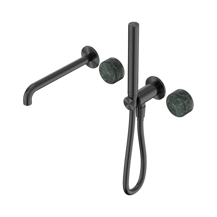 Nero Serenity Progressive Shower System With Spout And Slim Shower - Verde Alpi Handle