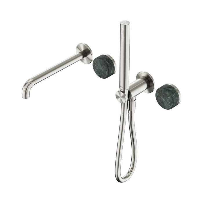 Nero Serenity Progressive Shower System With Spout And Slim Shower - Verde Alpi Handle