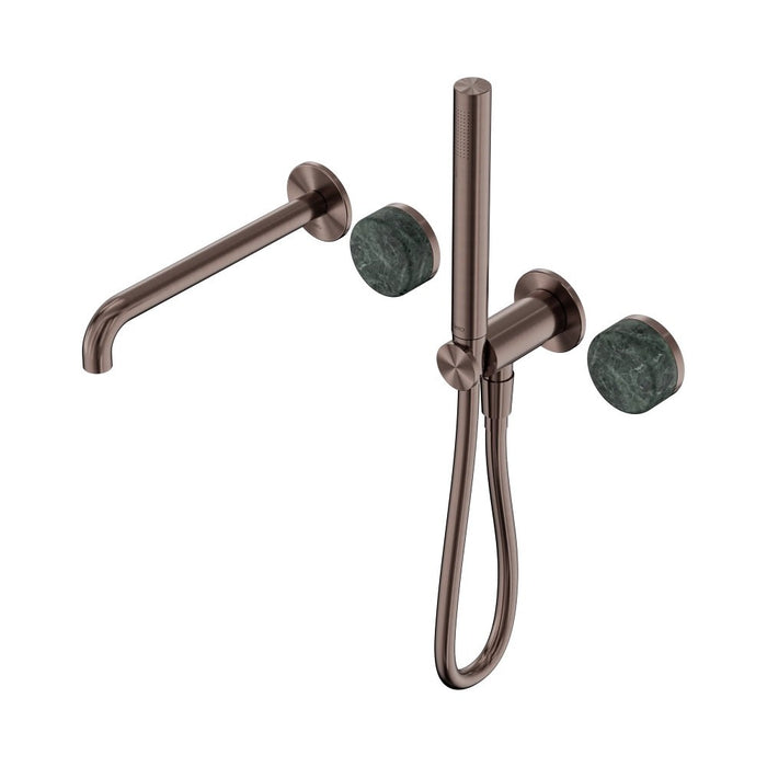 Nero Serenity Progressive Shower System With Spout And Slim Shower - Verde Alpi Handle