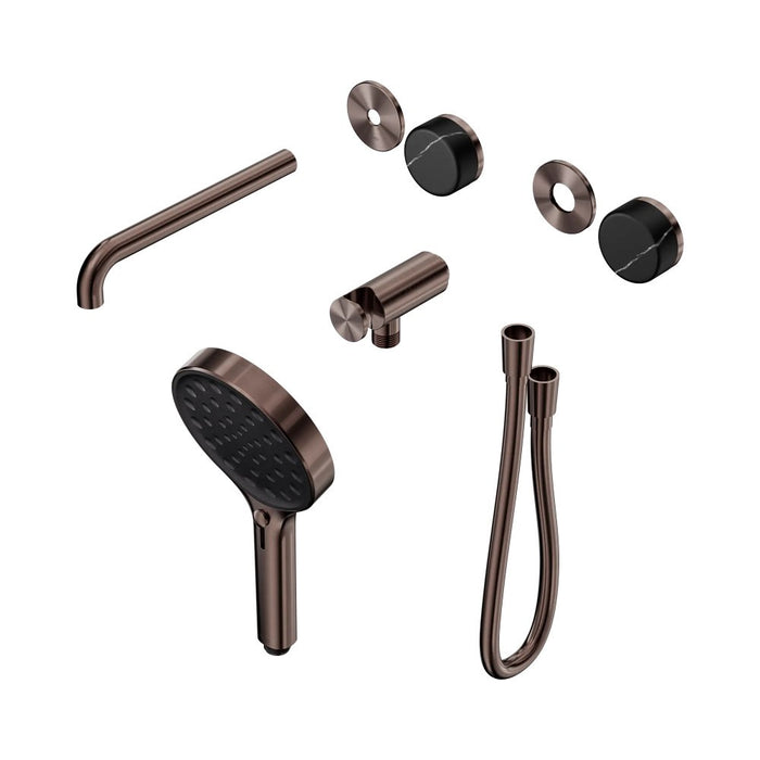 Nero Serenity Progressive Shower System With Spout And Hand Shower - Marquina Black Handle