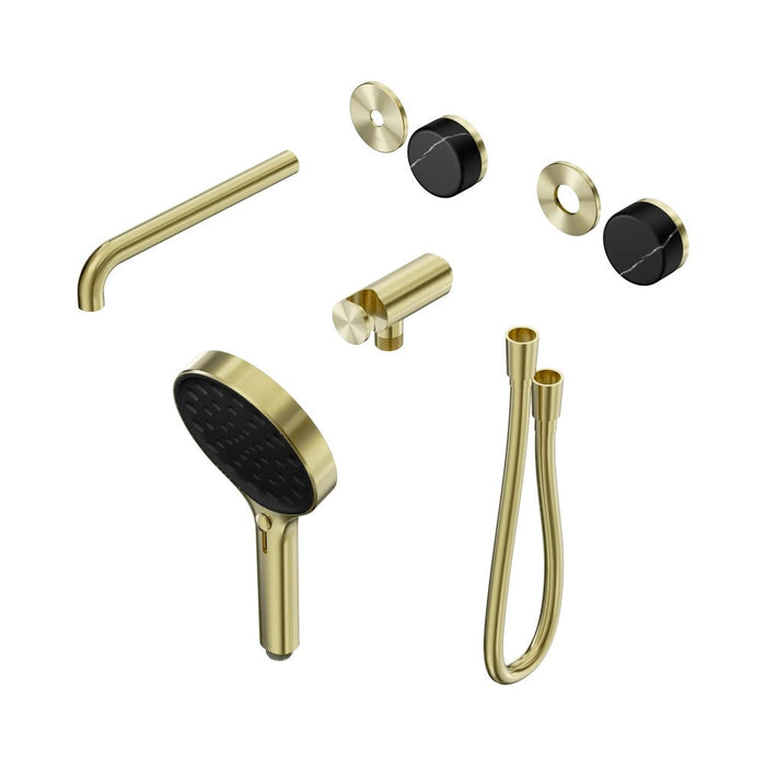 Nero Serenity Progressive Shower System With Spout And Hand Shower - Marquina Black Handle