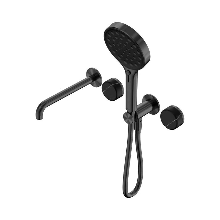 Nero Serenity Progressive Shower System With Spout And Hand Shower - Marquina Black Handle
