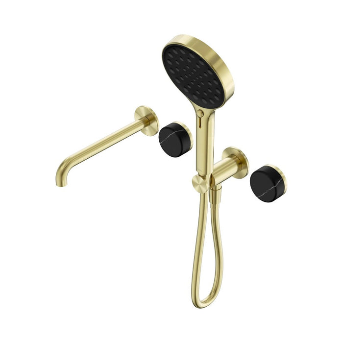 Nero Serenity Progressive Shower System With Spout And Hand Shower - Marquina Black Handle
