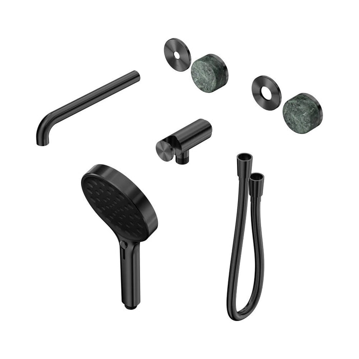 Nero Serenity Progressive Shower System With Spout And Hand Shower - Verde Alpi Handle