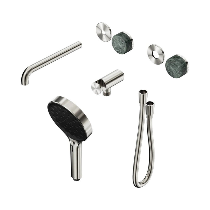 Nero Serenity Progressive Shower System With Spout And Hand Shower - Verde Alpi Handle