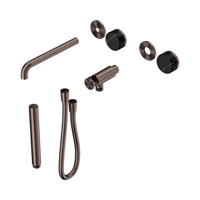 Nero Serenity Progressive Shower System With Spout And Slim Shower - Marquina Black Handle