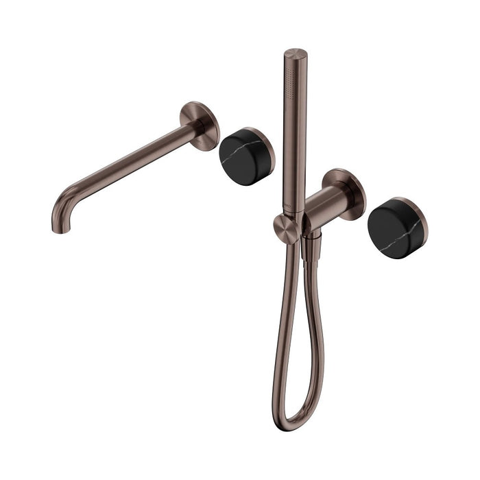 Nero Serenity Progressive Shower System With Spout And Slim Shower - Marquina Black Handle