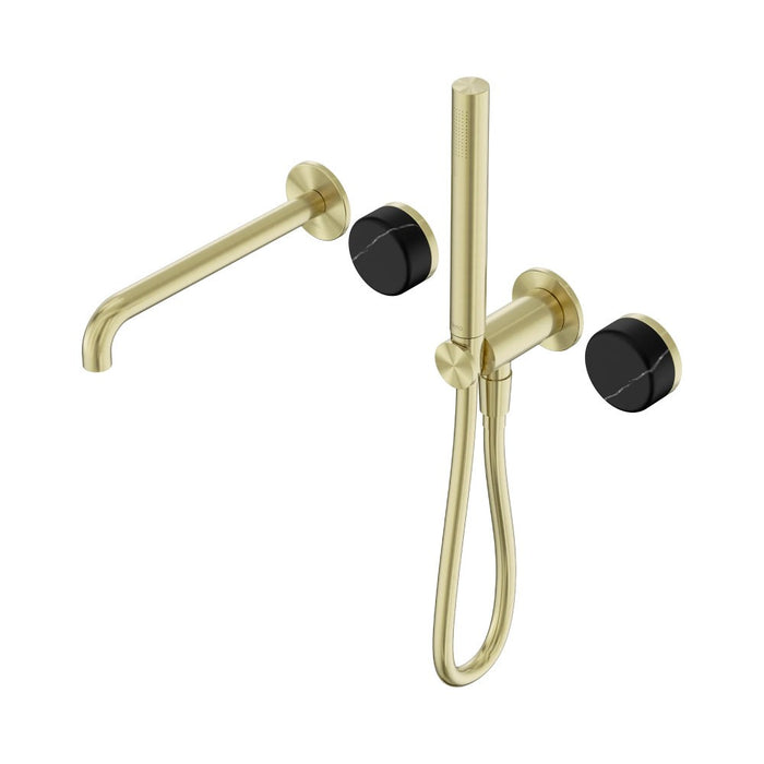 Nero Serenity Progressive Shower System With Spout And Slim Shower - Marquina Black Handle