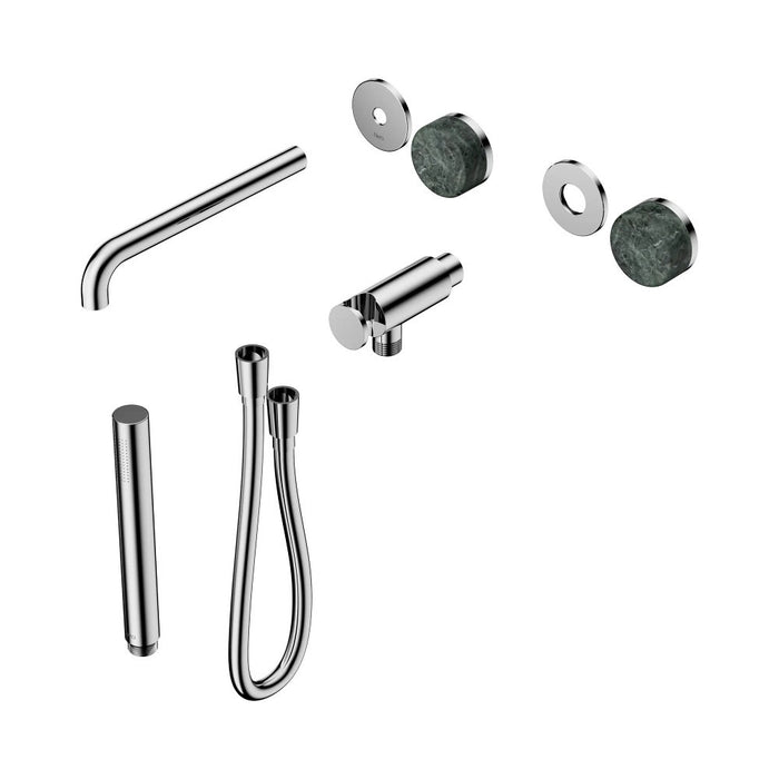 Nero Serenity Progressive Shower System With Spout And Slim Shower - Verde Alpi Handle