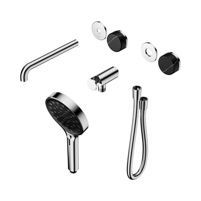 Nero Serenity Progressive Shower System With Spout And Hand Shower - Marquina Black Handle