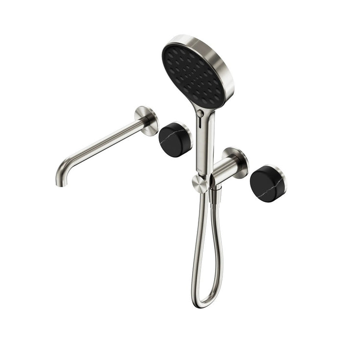 Nero Serenity Progressive Shower System With Spout And Hand Shower - Marquina Black Handle