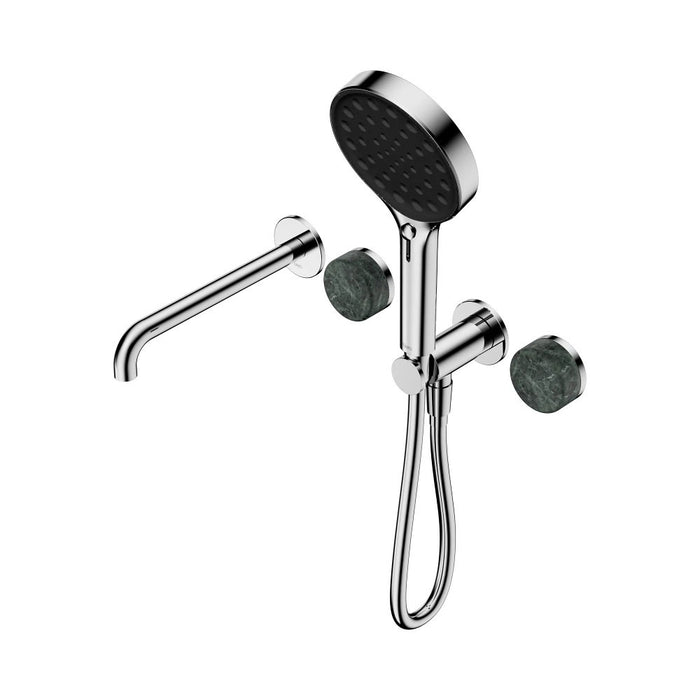 Nero Serenity Progressive Shower System With Spout And Hand Shower - Verde Alpi Handle