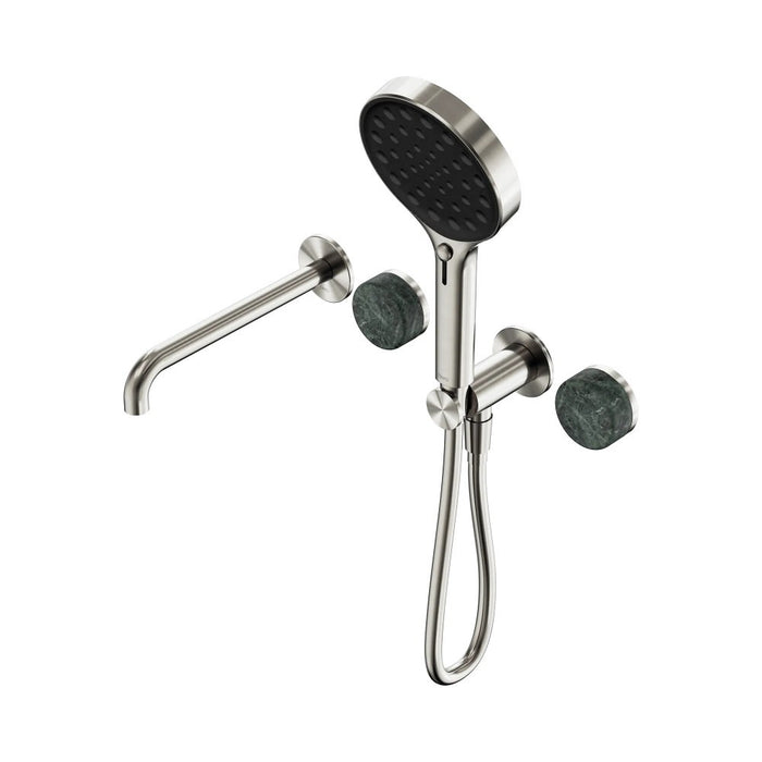 Nero Serenity Progressive Shower System With Spout And Hand Shower - Verde Alpi Handle