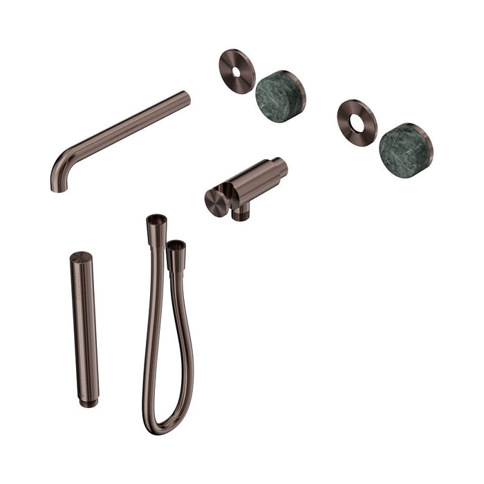 Nero Serenity Progressive Shower System With Spout And Slim Shower - Verde Alpi Handle