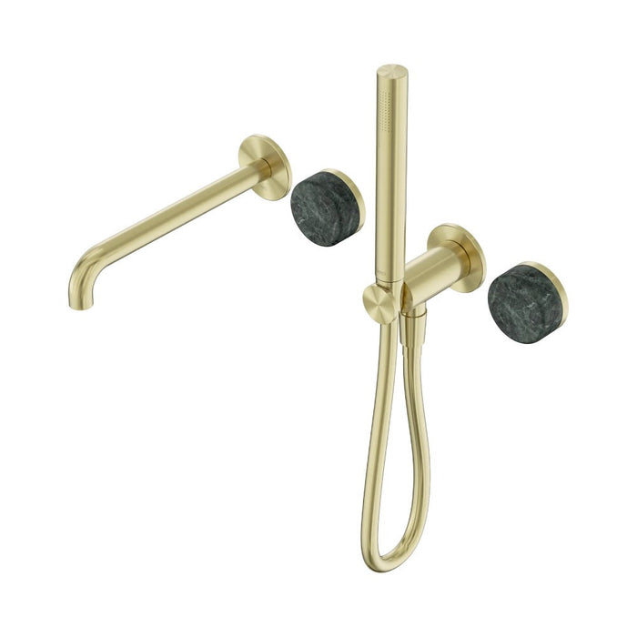 Nero Serenity Progressive Shower System With Spout And Slim Shower - Verde Alpi Handle