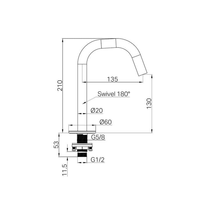 Nero Serenity Lead-Free DZR Brass Basin Edge Spout
