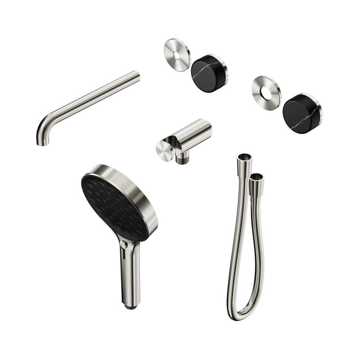 Nero Serenity Progressive Shower System With Spout And Hand Shower - Marquina Black Handle