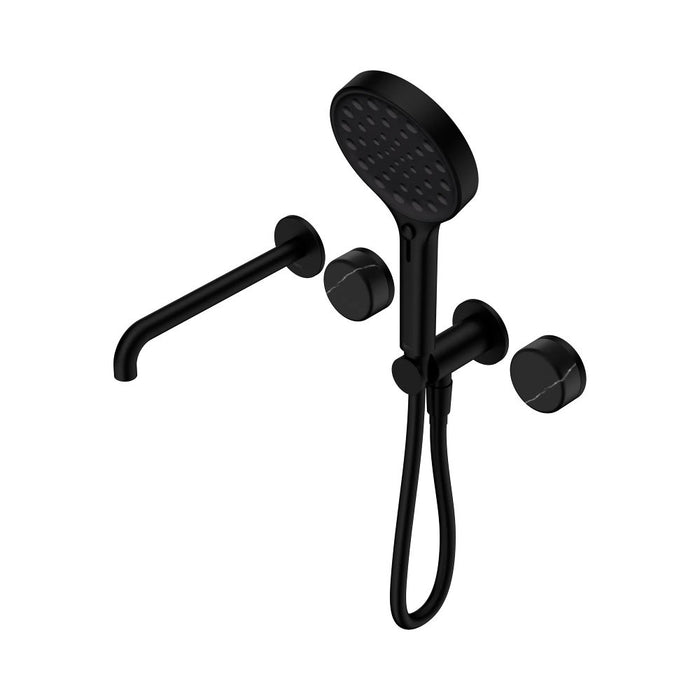 Nero Serenity Progressive Shower System With Spout And Hand Shower - Marquina Black Handle