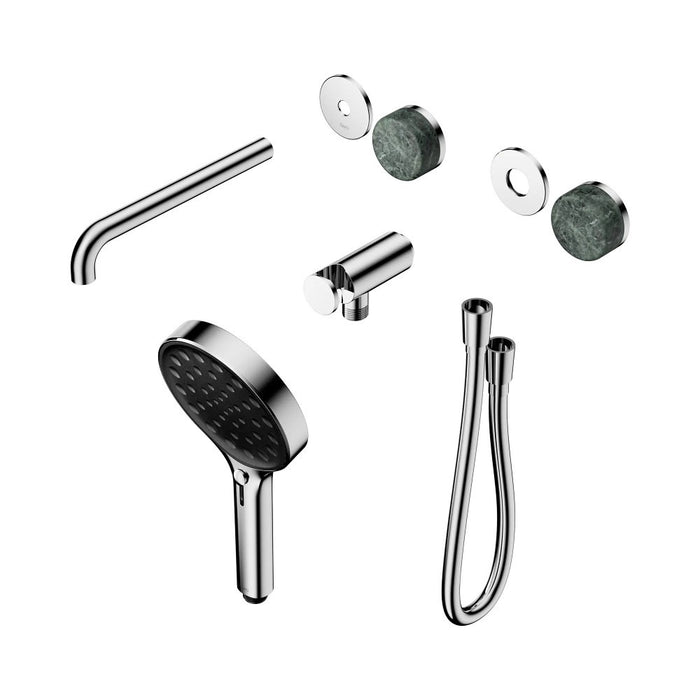 Nero Serenity Progressive Shower System With Spout And Hand Shower - Verde Alpi Handle