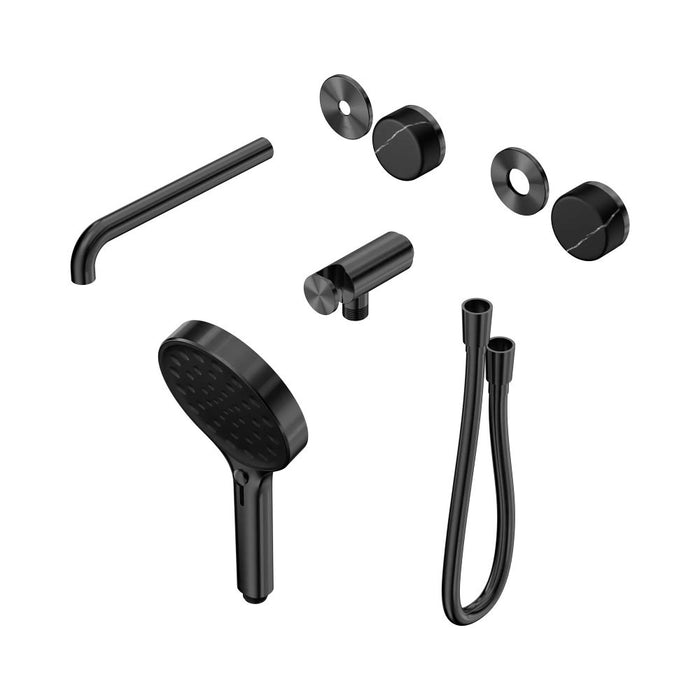 Nero Serenity Progressive Shower System With Spout And Hand Shower - Marquina Black Handle