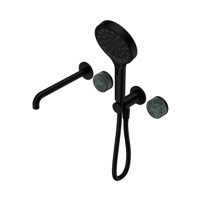 Nero Serenity Progressive Shower System With Spout And Hand Shower - Verde Alpi Handle