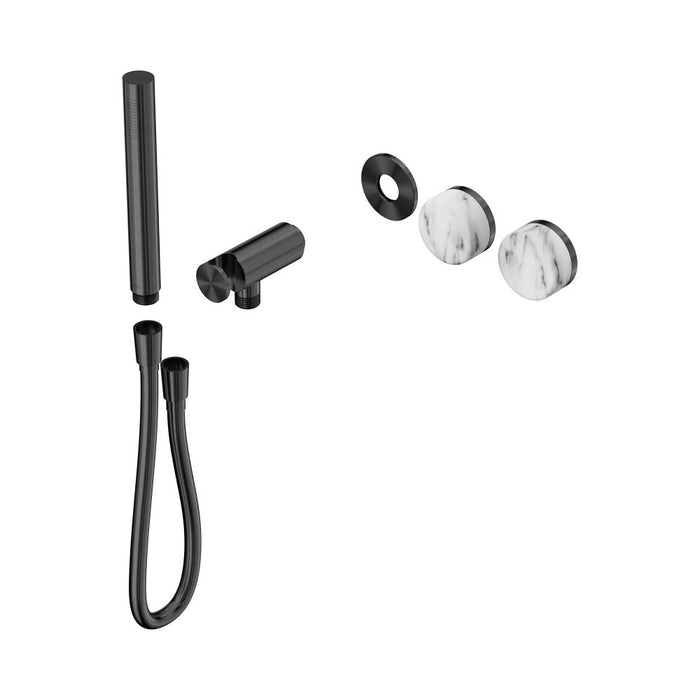 Nero Serenity Progressive Shower System And Slim Shower - Arabescato Corchia Handle