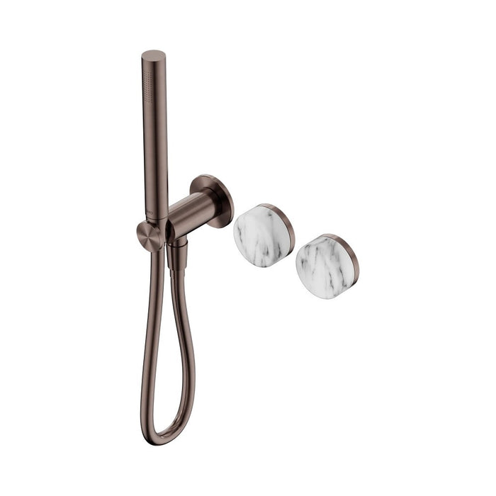 Nero Serenity Progressive Shower System And Slim Shower - Arabescato Corchia Handle
