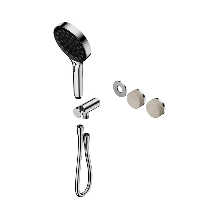 Nero Serenity Progressive Shower System And Hand Shower - Rome Travertine Handle