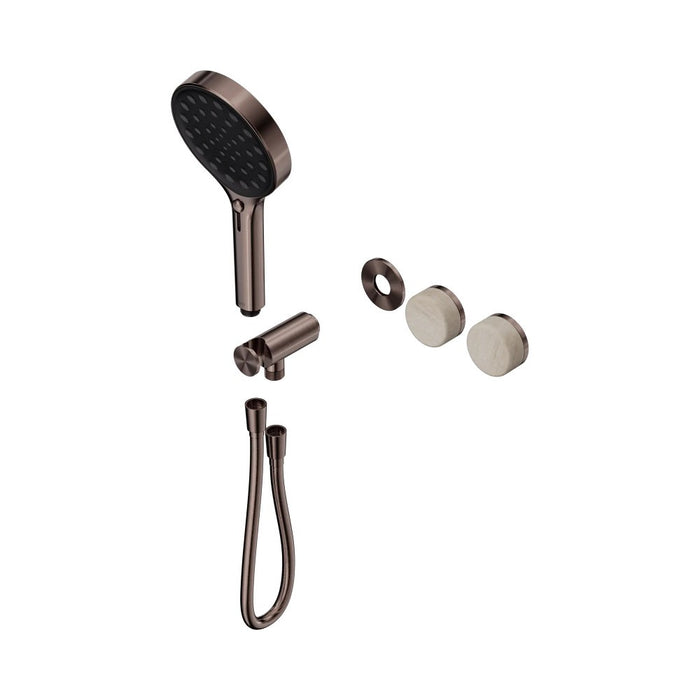 Nero Serenity Progressive Shower System And Hand Shower - Rome Travertine Handle