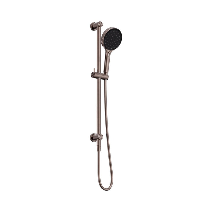 705mm Nero Serenity Round Brass Rail Shower
