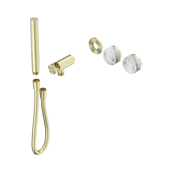 Nero Serenity Progressive Shower System And Slim Shower - Arabescato Corchia Handle