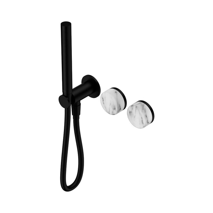 Nero Serenity Progressive Shower System And Slim Shower - Arabescato Corchia Handle